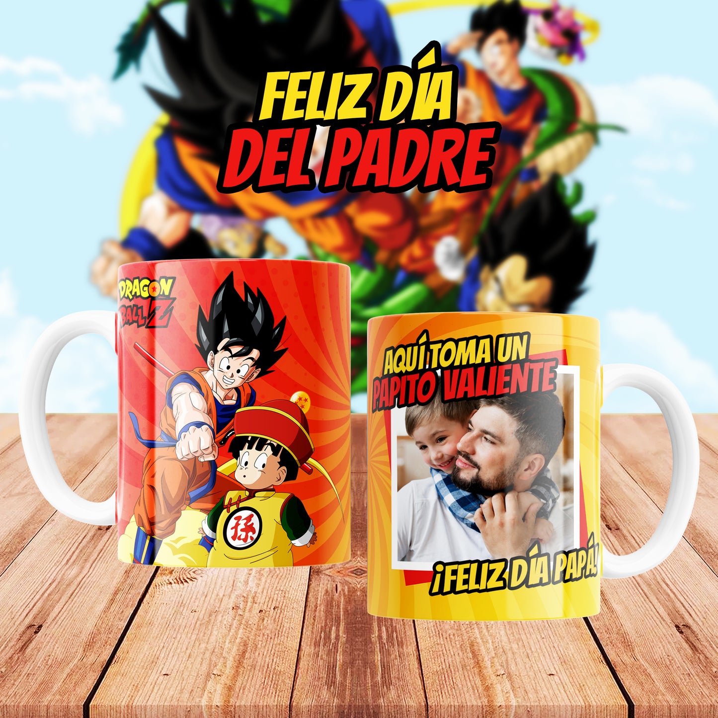 Taza "Feliz Día del Padre" – Edición Dragon Ball Z y Personalizable