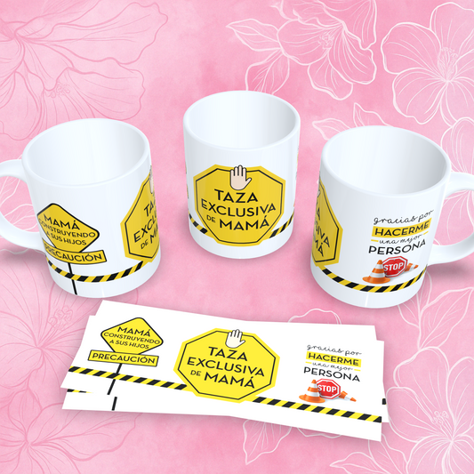 Taza divertida para mamá - Diseño de precaución - Regalo original Día de la Madre