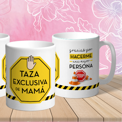Taza divertida para mamá - Diseño de precaución - Regalo original Día de la Madre