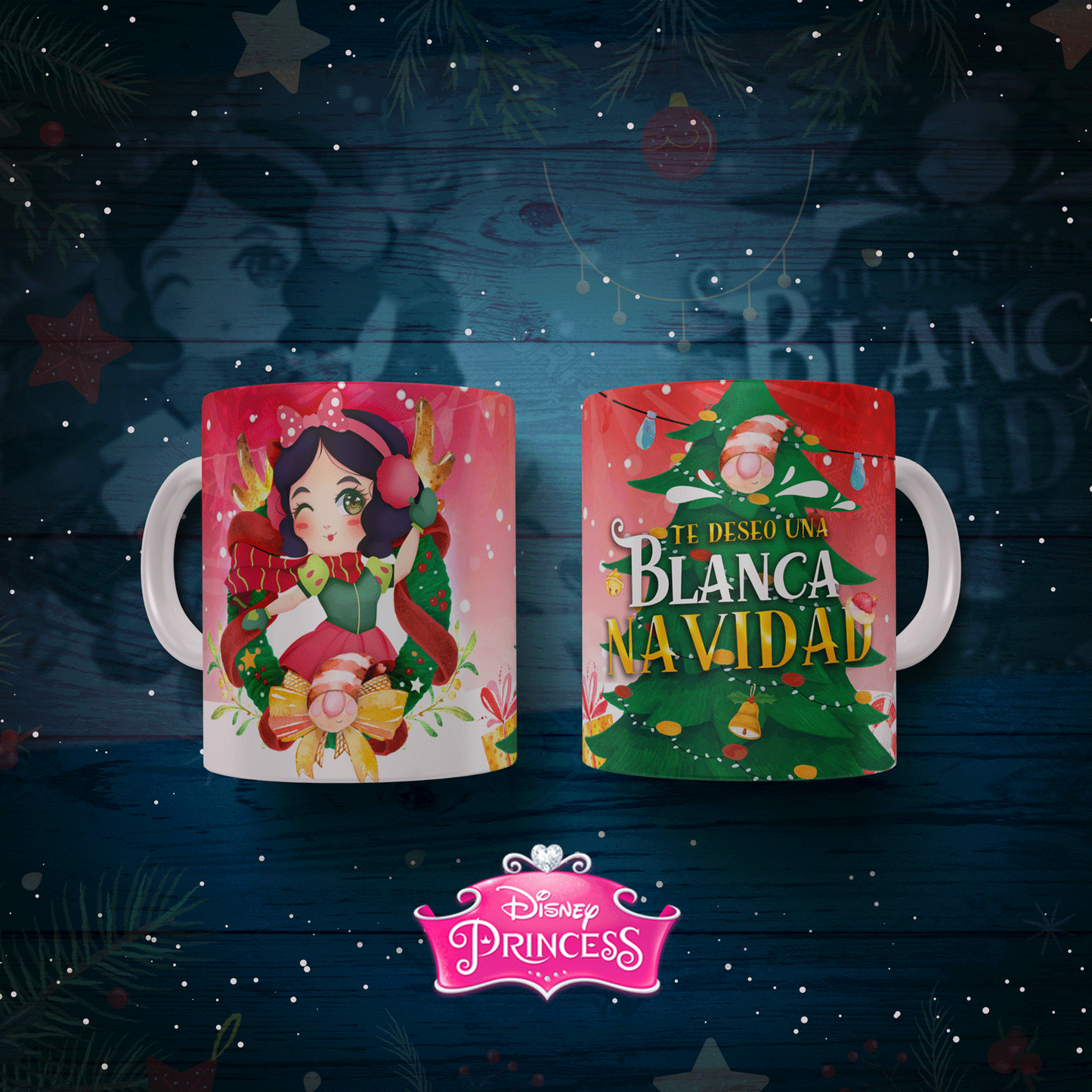 Taza Blancanieves - Te deseo una blanca Navidad