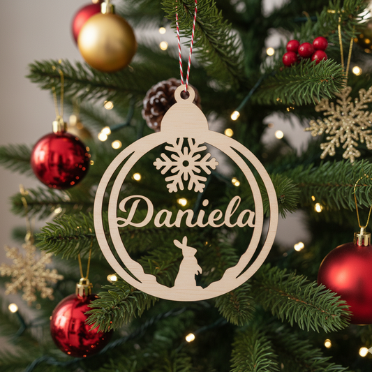 Bola de navidad personalizada diseño conejito Nº 10