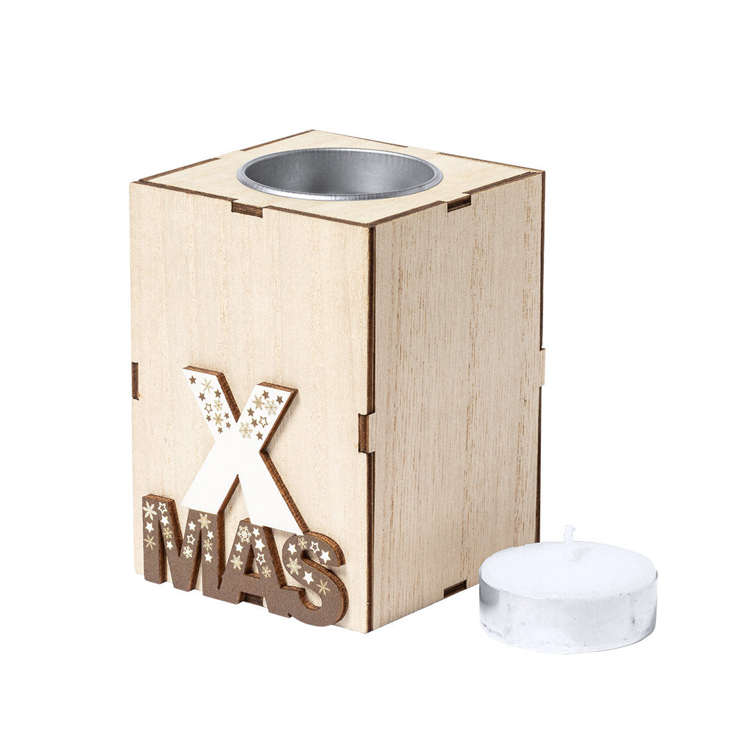 Vela navideña de madera aroma vainilla