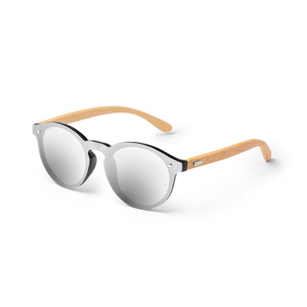 Gafas de sol con lentes espejo y patillas de bambú