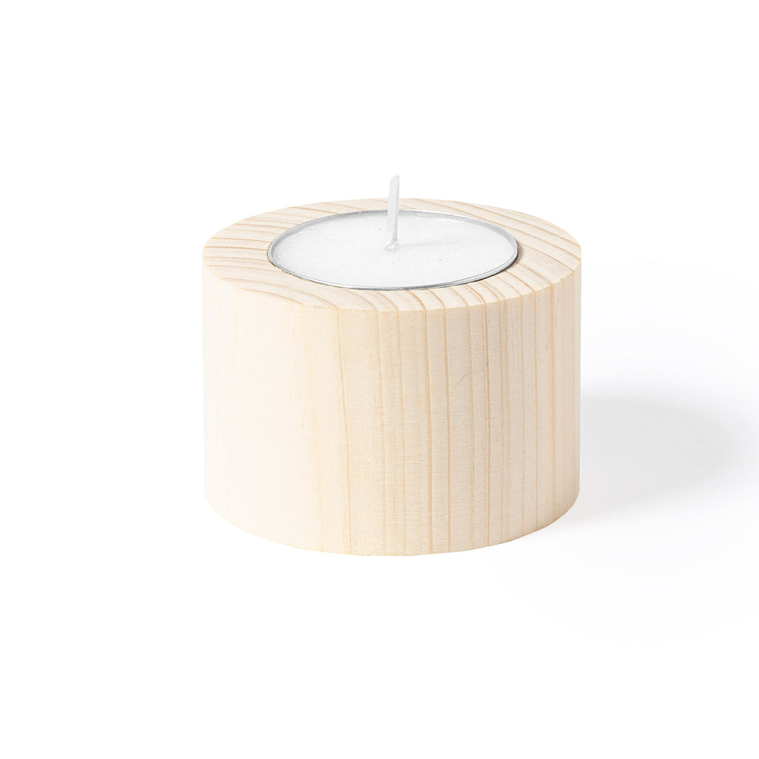 Vela de vainilla con base de madera
