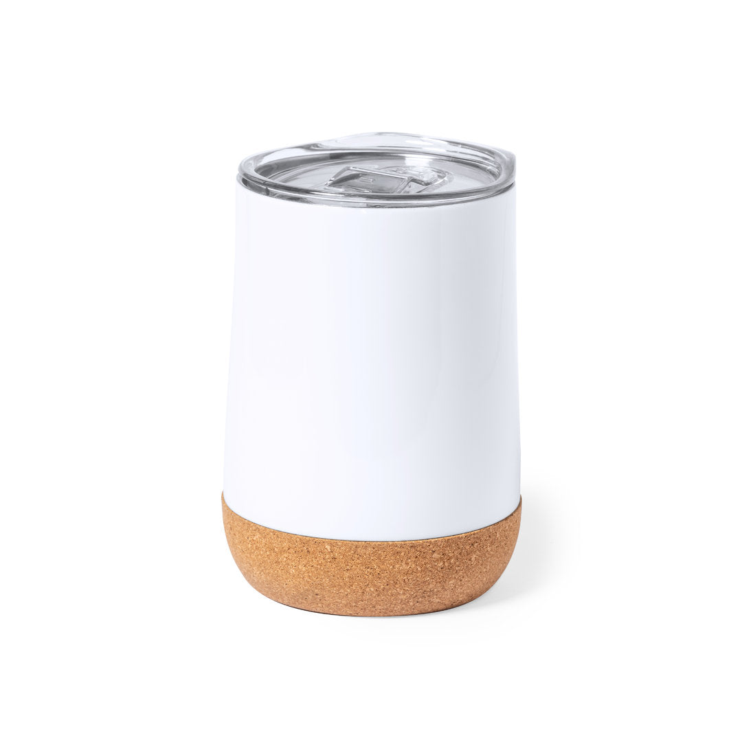Vaso térmico blanco para sublimar con corcho 330 ml