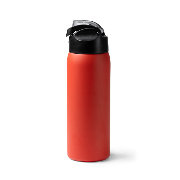 Botella térmica de acero reciclado 930 ml con tapa transparente · Rojo