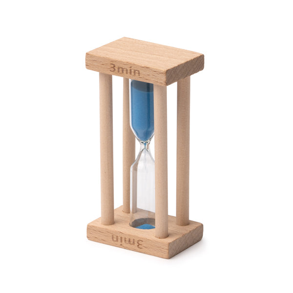 Reloj de arena de 3 minutos con estructura de madera