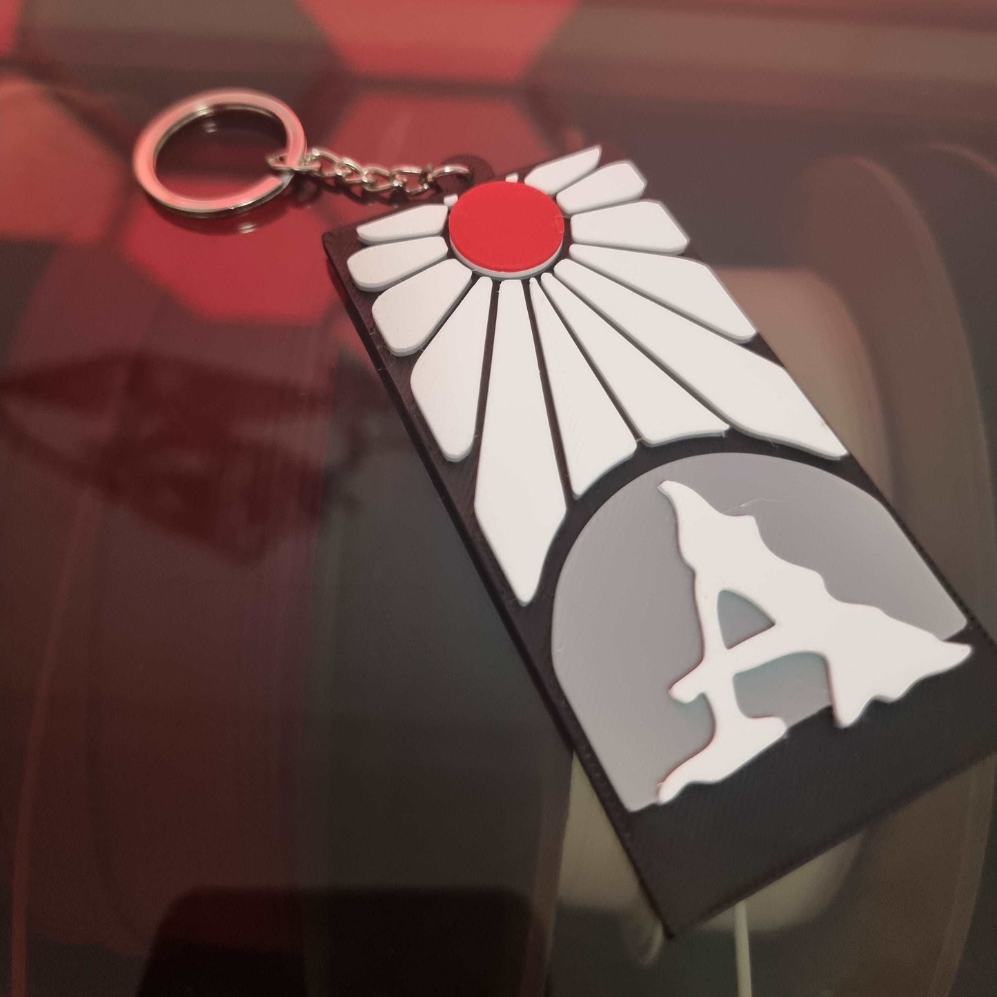 Llavero diseño Hanafuda pendientes Tanjiro (Demon Slayer) personalizado.