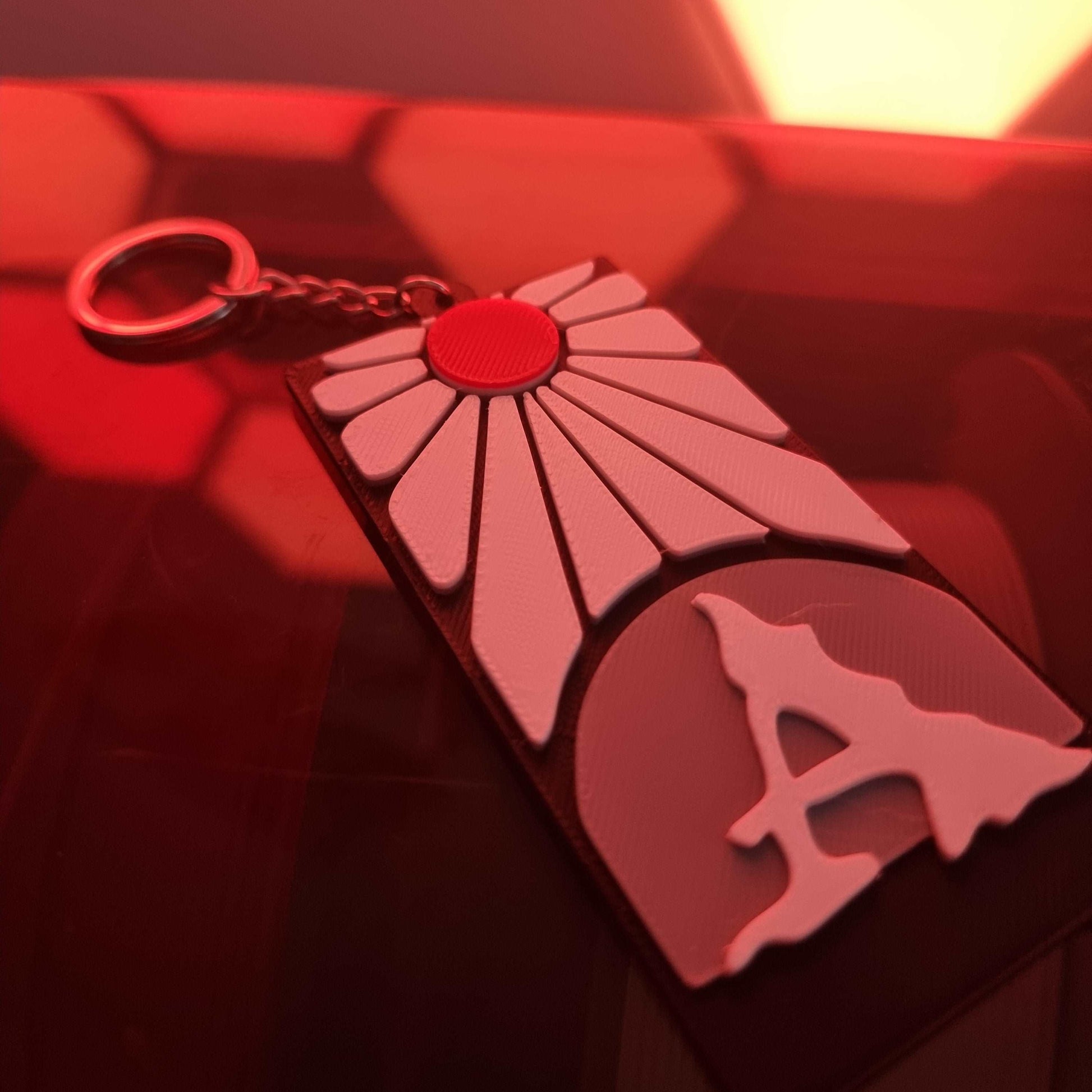 Llavero diseño Hanafuda pendientes Tanjiro (Demon Slayer) personalizado.