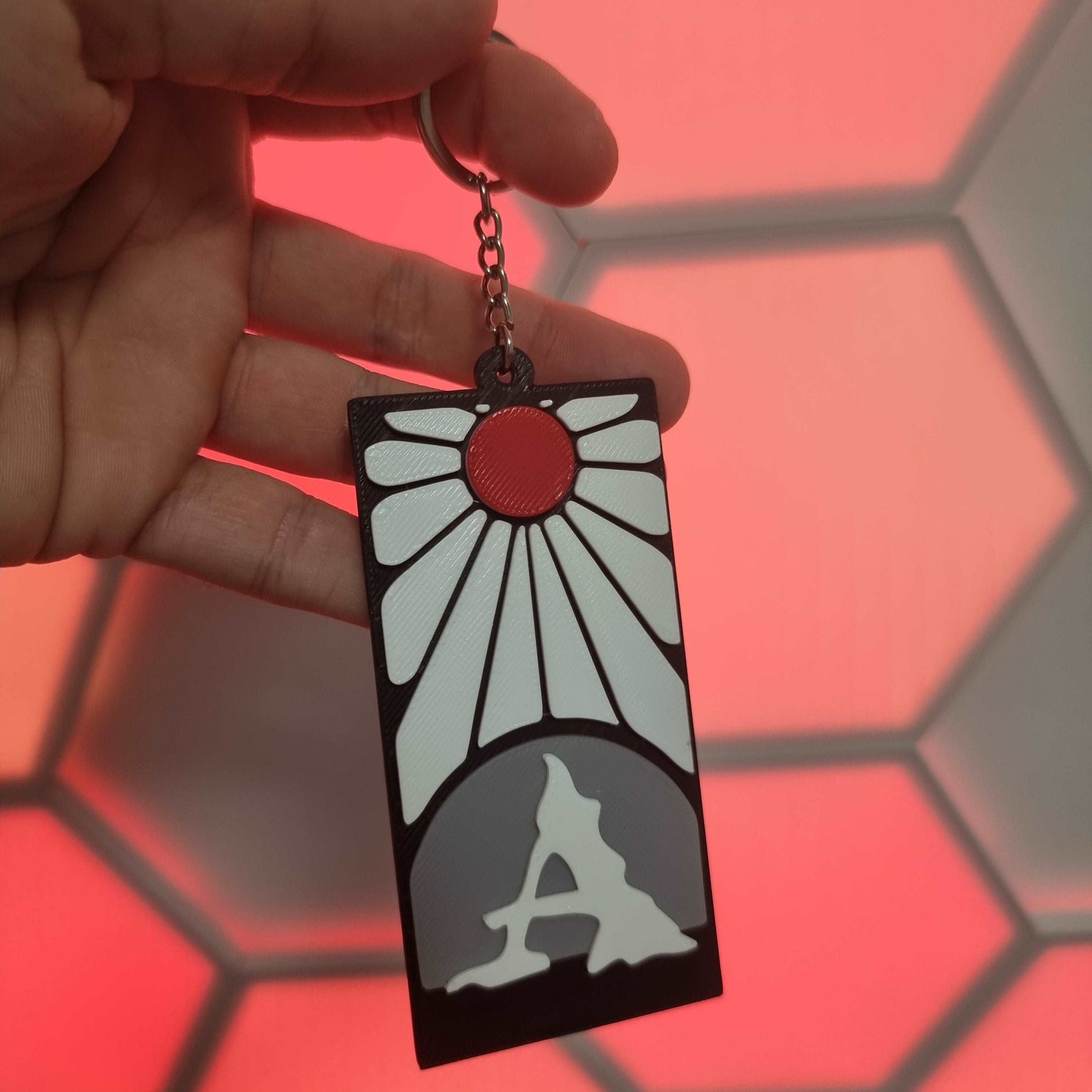 Llavero diseño Hanafuda pendientes Tanjiro (Demon Slayer) personalizado.