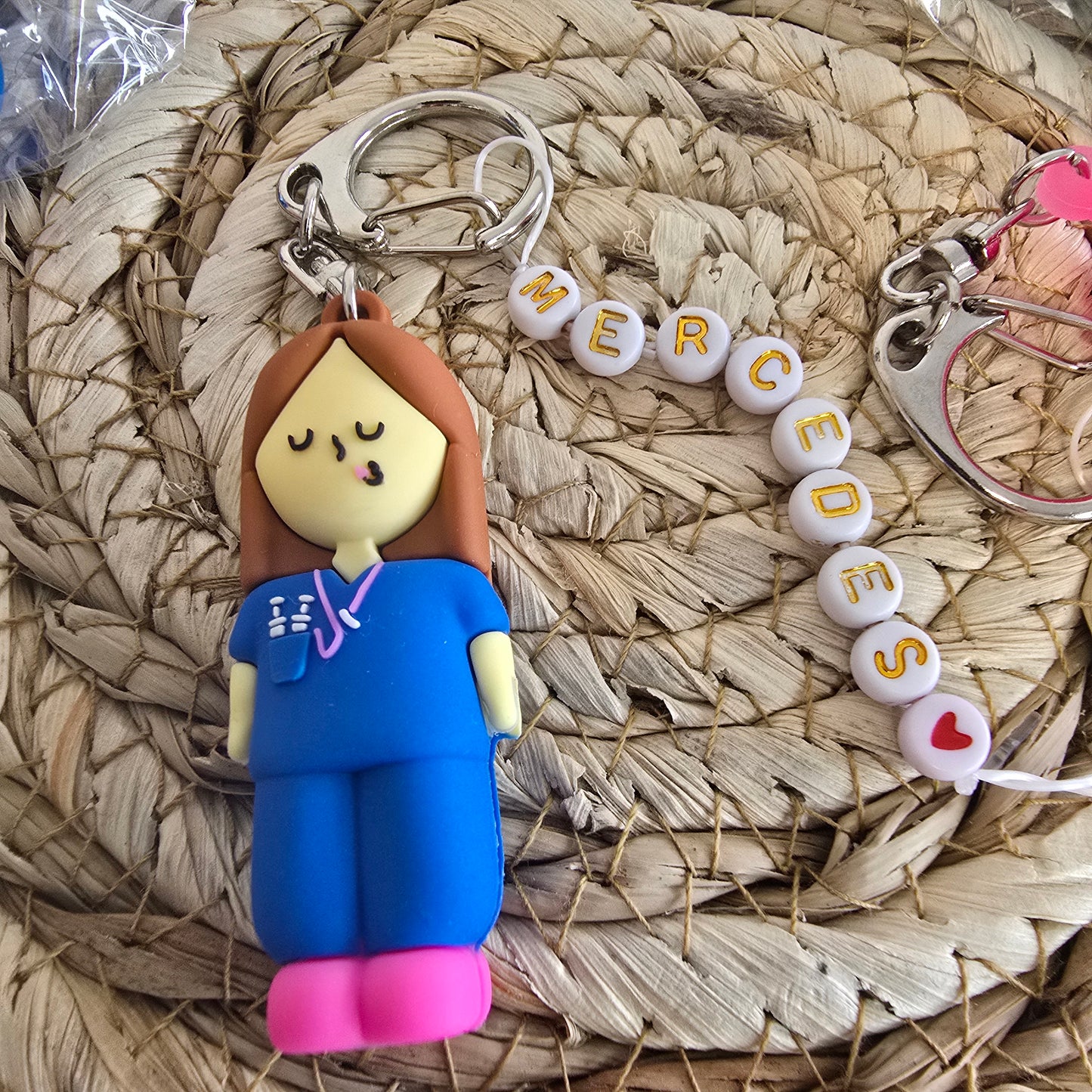 Rompeampollas enfermera personalizado – Regalo sanitario con nombre – Azul, rosa o blanco