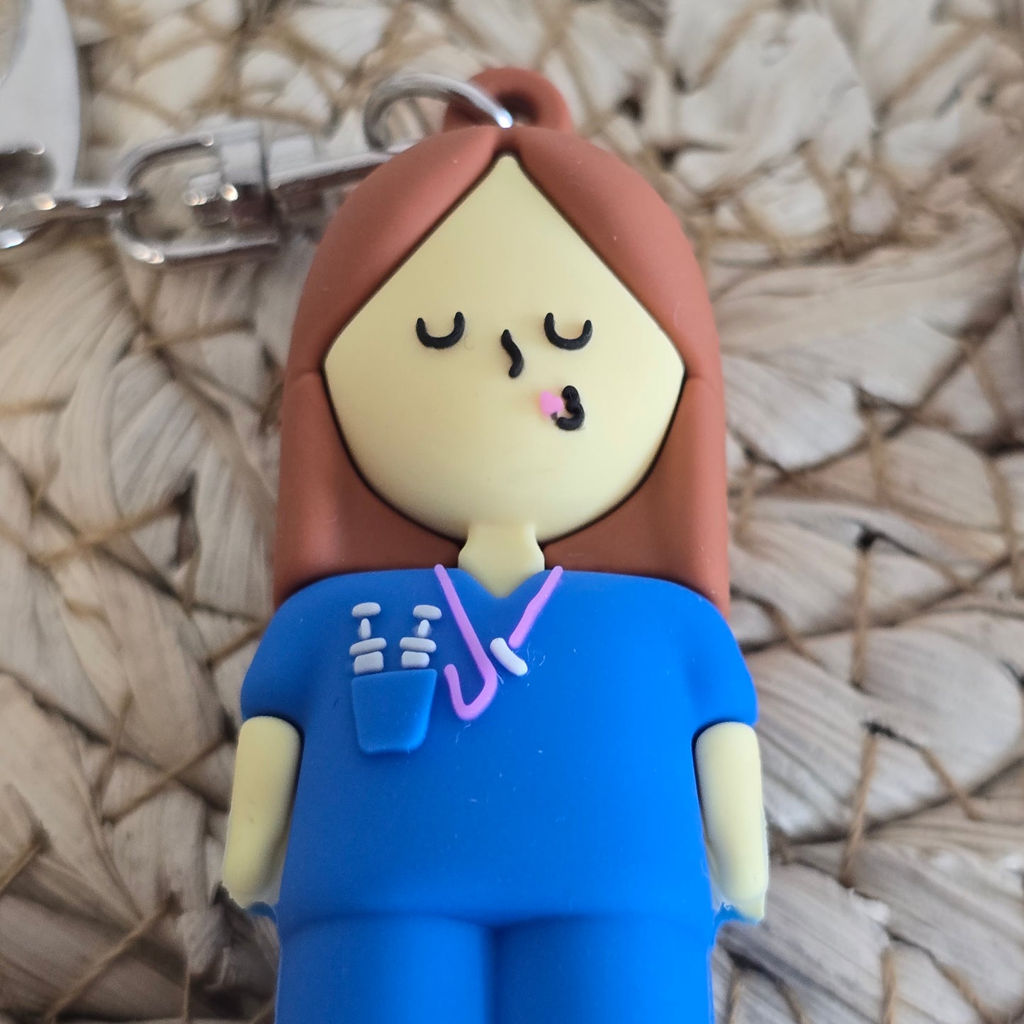 Rompeampollas enfermera personalizado – Regalo sanitario con nombre – Azul, rosa o blanco