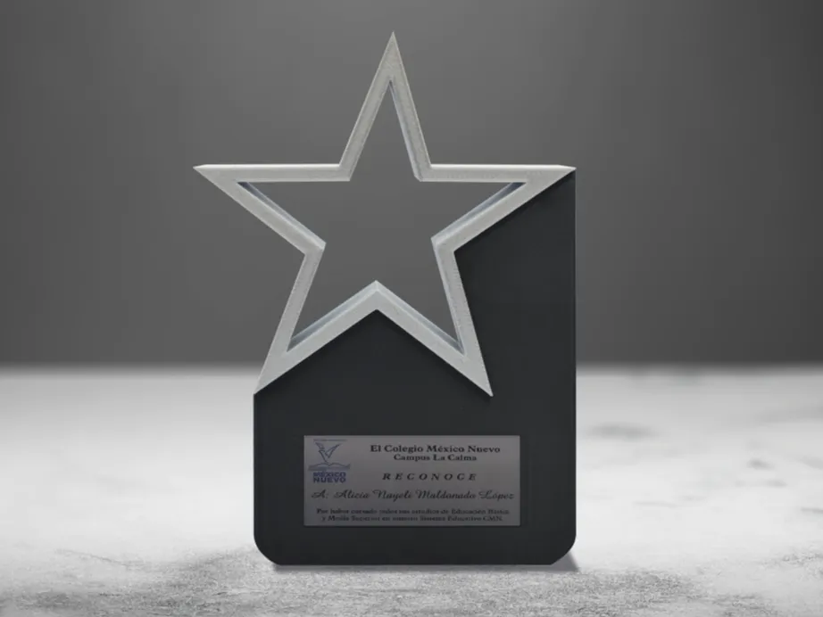 Trofeo estrella con color personalizable