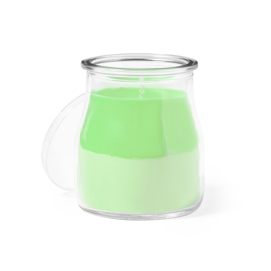 Vela aromática en tarro de cristal Made in Europe · Verde Claro