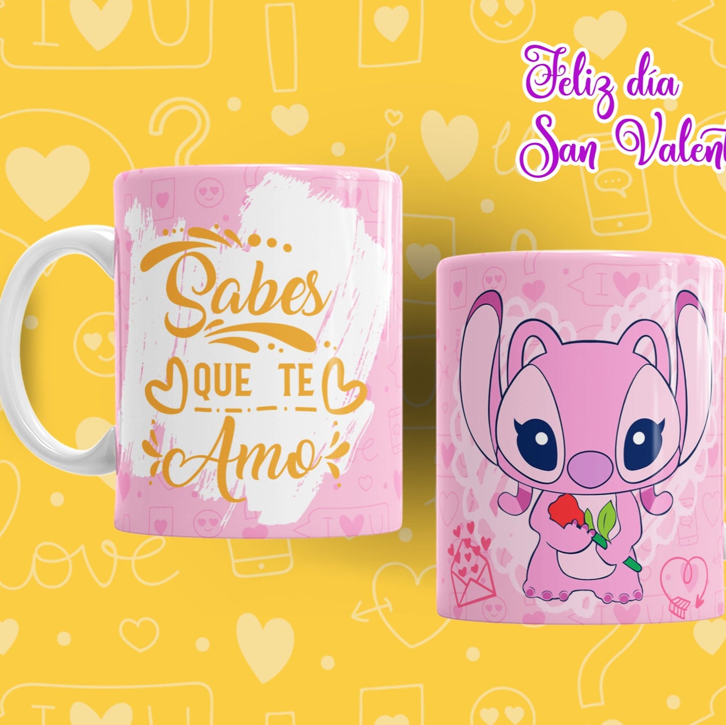 Taza Angel Stitch – “Sabes que te amo” San Valentín