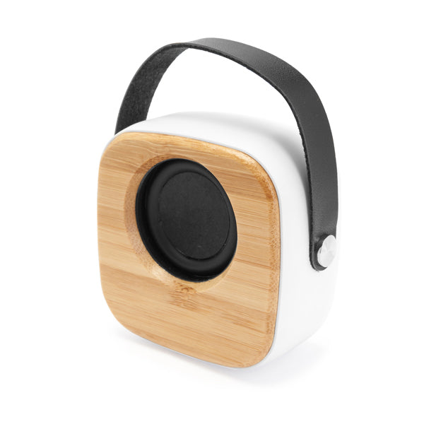Altavoz Bluetooth de bambú con asa