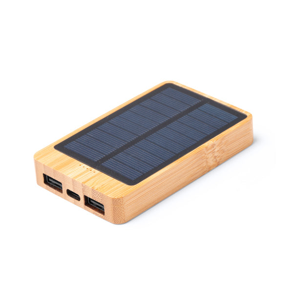 Batería externa solar de bambú 5000 mAh
