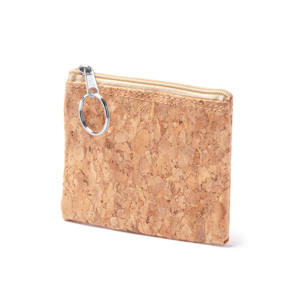 Monedero de corcho natural con anilla para llaves
