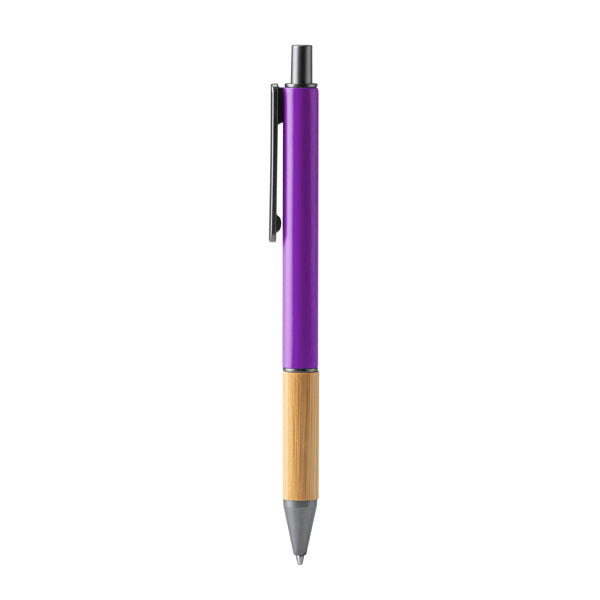 Bolígrafo mate con empuñadura de bambú · Purpura