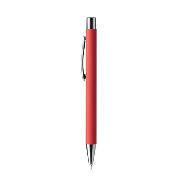 Bolígrafo metálico tacto suave · Rojo