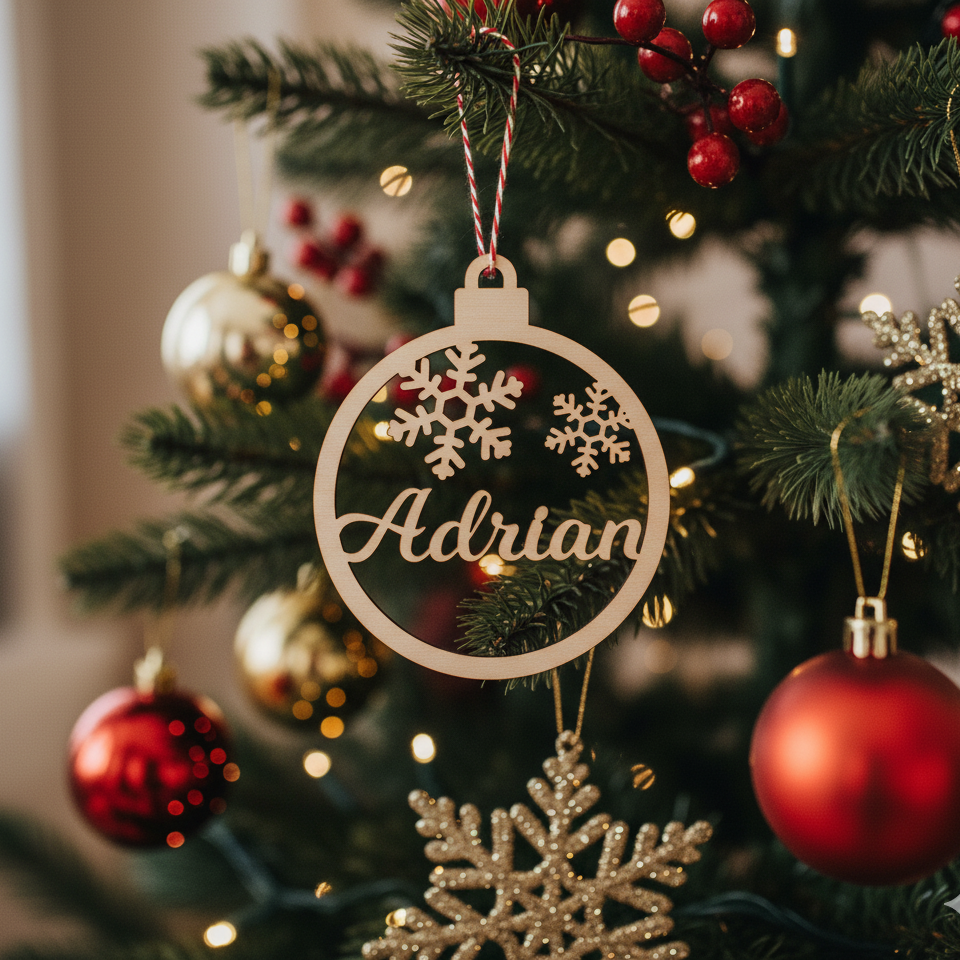 Bola de navidad personalizada copos de nieve Nº 7