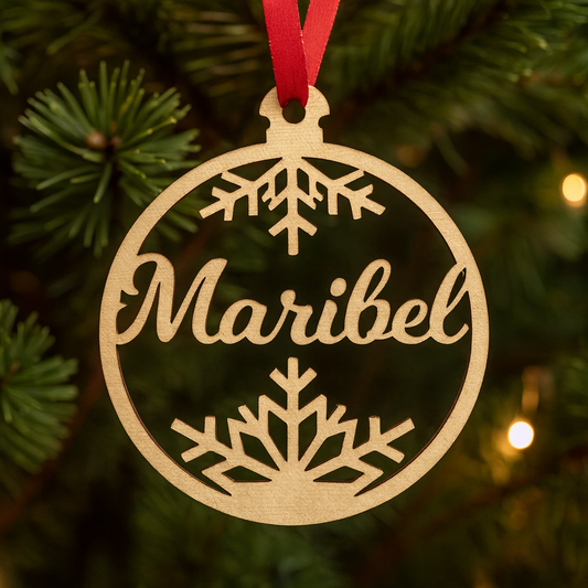 Bola de navidad copos personalizada Nº 2