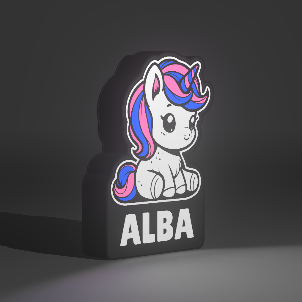 Caja de luz unicornio