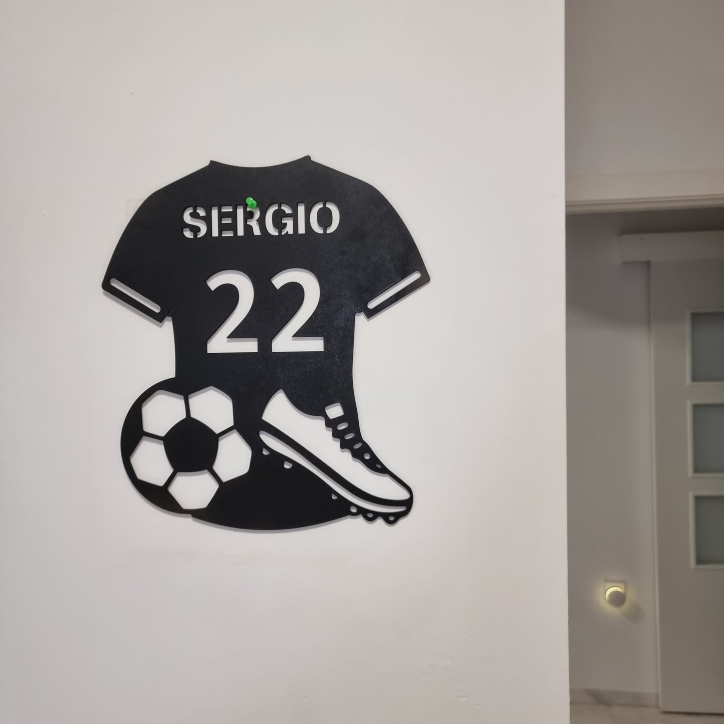 Decoración de Pared Personalizada en Forma de Camiseta de Fútbol - 39 cm