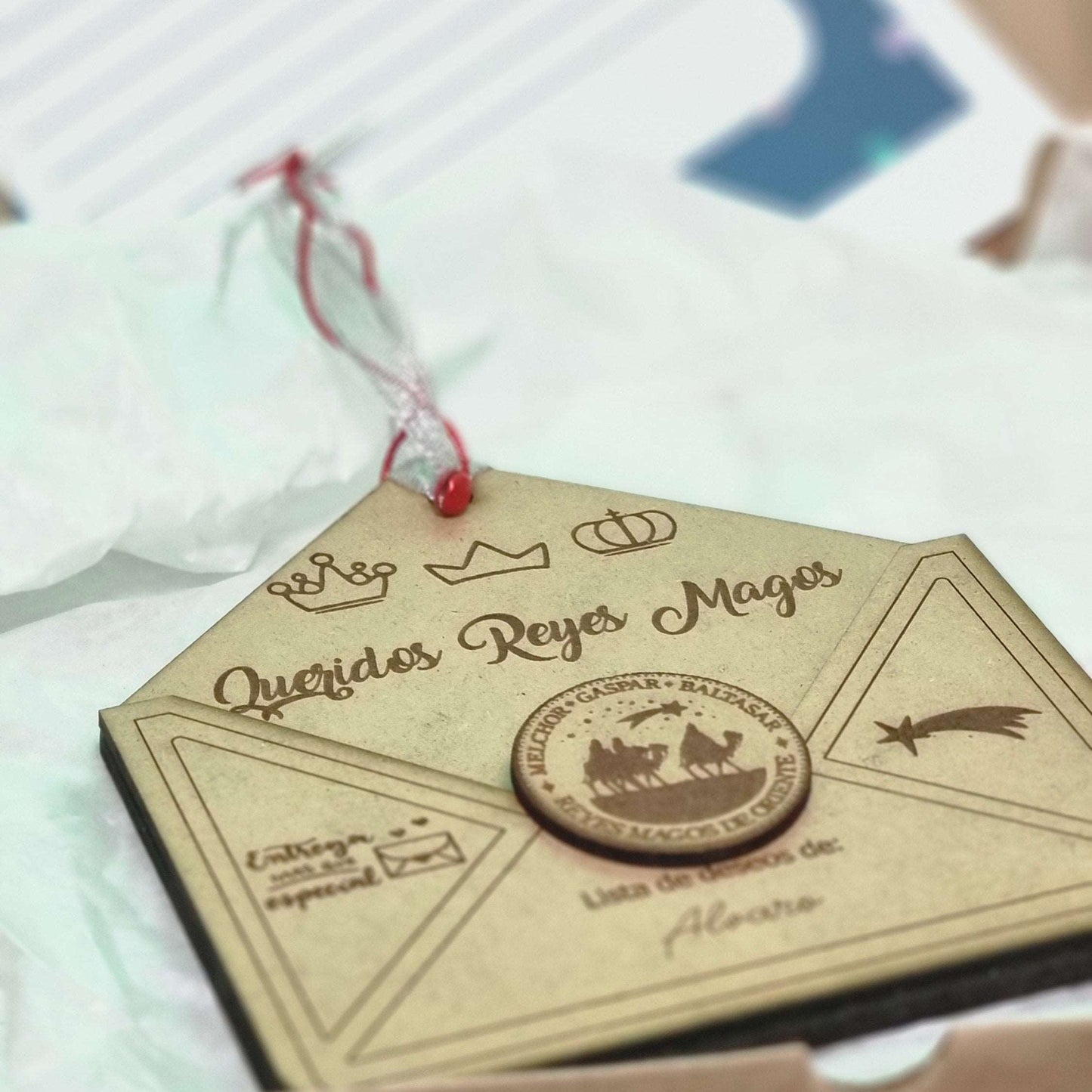 Carta Reyes magos madera Personalizada