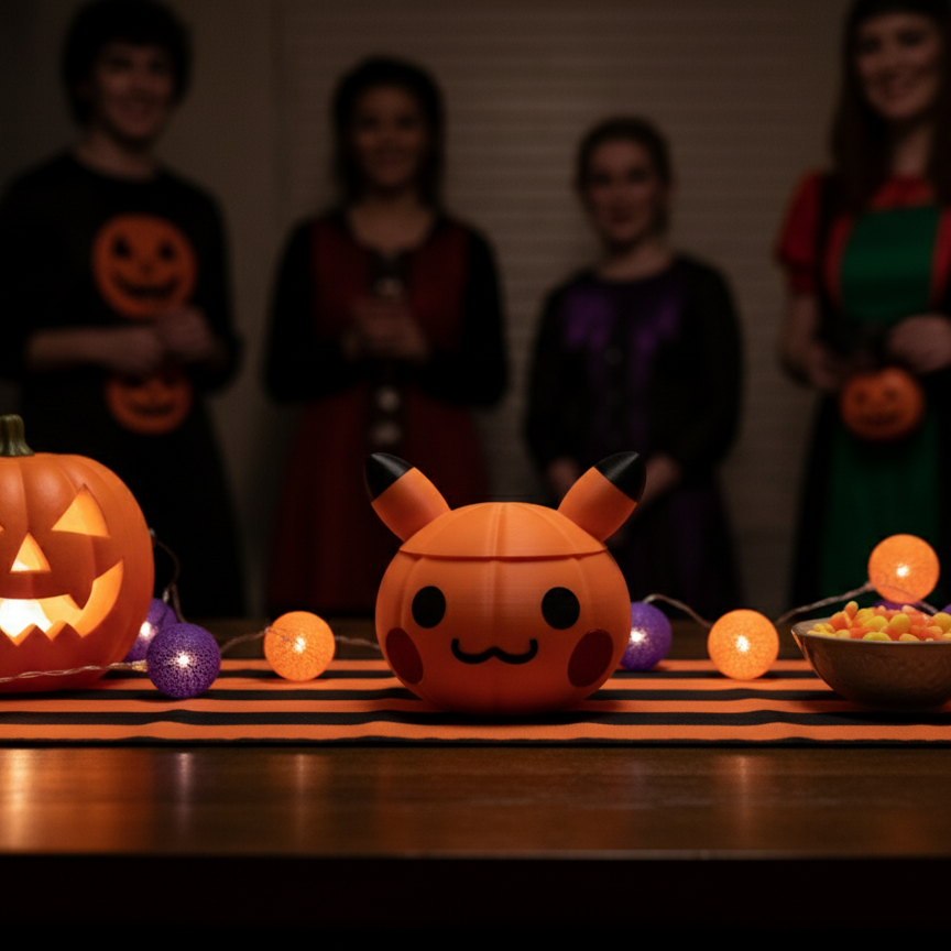 Pikachu Calabaza de Halloween | Cuenco para Dulces y Decoración