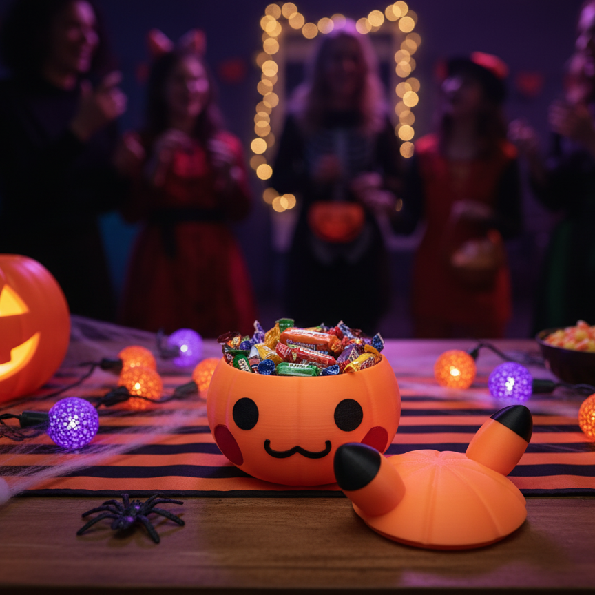 Pikachu Calabaza de Halloween | Cuenco para Dulces y Decoración