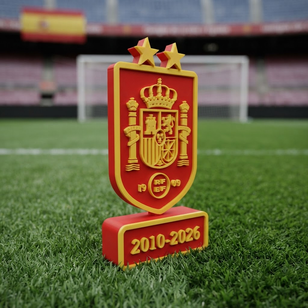 Escudo 3D Selección Española - Campeones del Mundo 2010-2026