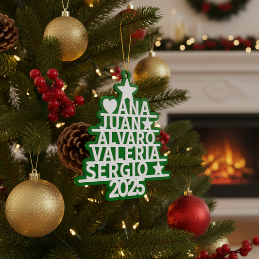 Adorno Árbol de Navidad Familiar Personalizado