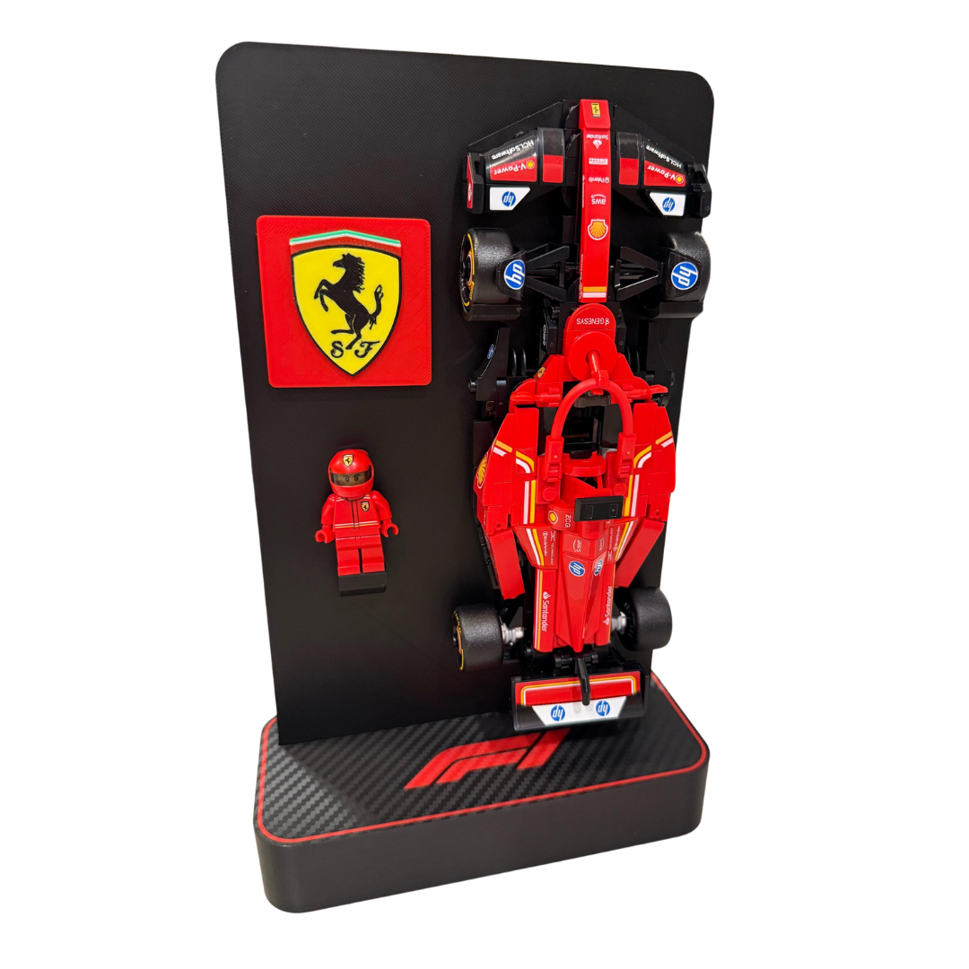 Soporte 3D para coches de LEGO con logo personalizable