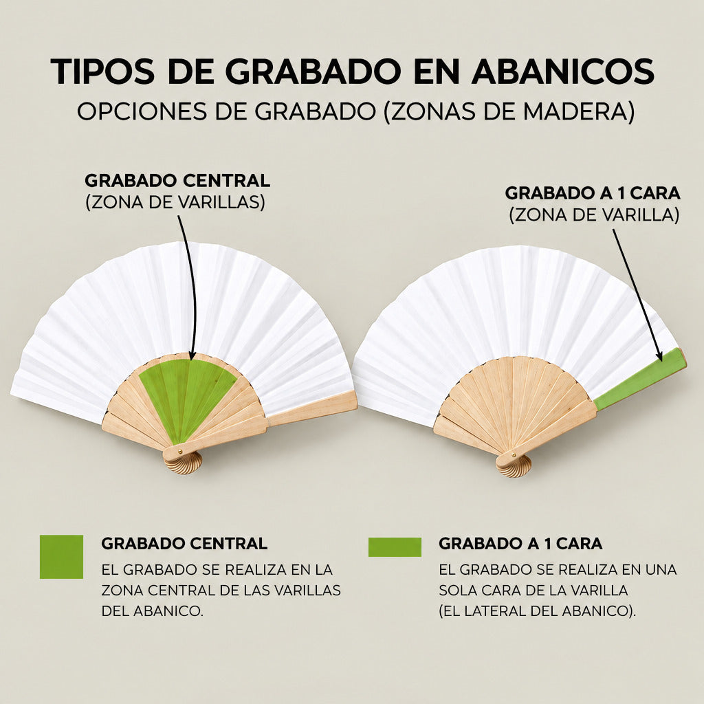 Abanico de madera con tela de corcho · Kasa