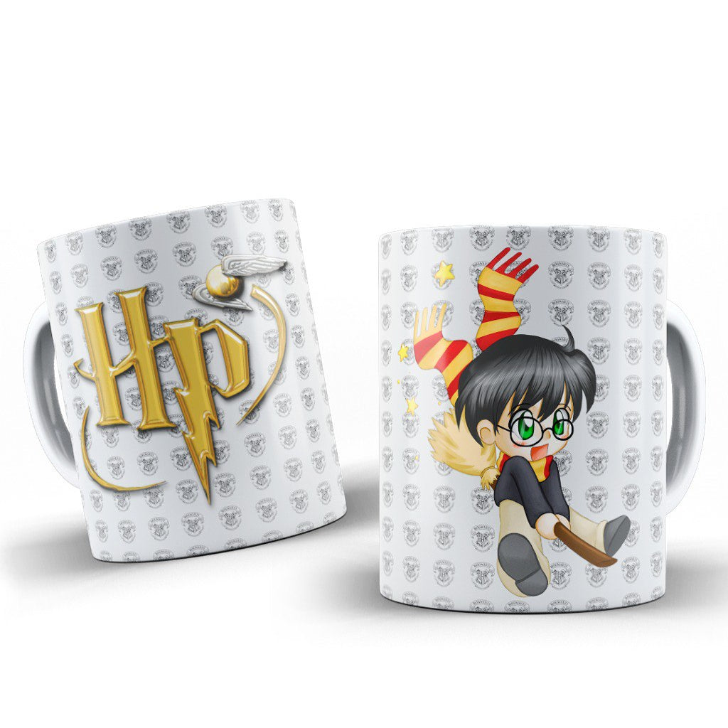 Taza Harry Potter Chibi – Diseño mágico con Snitch Dorada