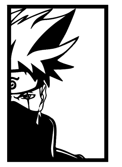 Wall art de Kakashi Hatake (Naruto). Cuadro hecho con madera.