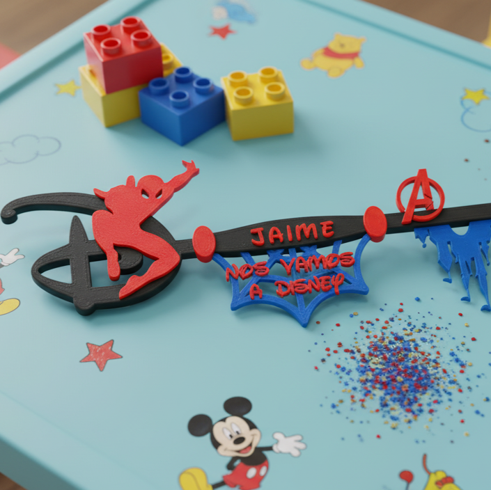 Llave Disney Spiderman personalizada – Sorpresa para viaje a Disneyland