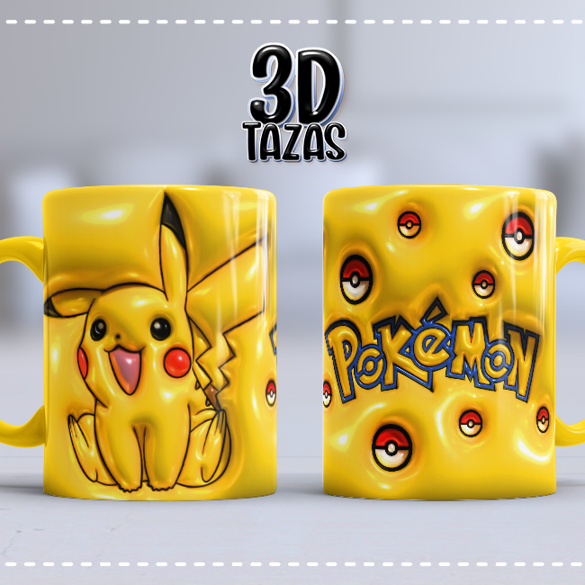 Taza Pikachu Pokémon 3D – Amarilla y vibrante