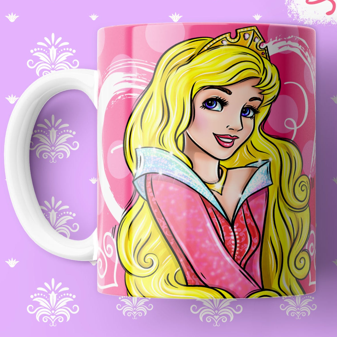 Taza Princesa Rosa – Diseño Encantado con Corazón