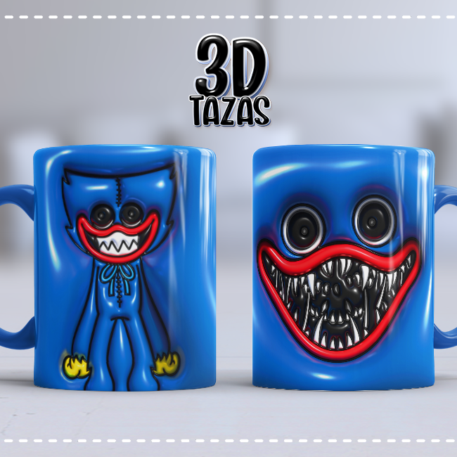 Taza Huggy Wuggy 3D – Diseño escalofriante