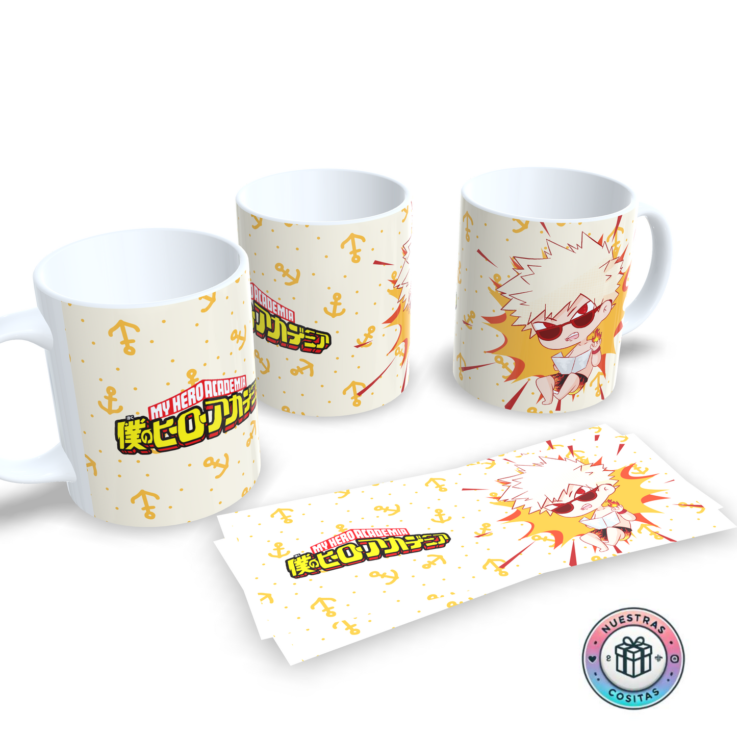 Taza My Hero Academia Bakugou Chibi – Diseño explosivo estilo verano