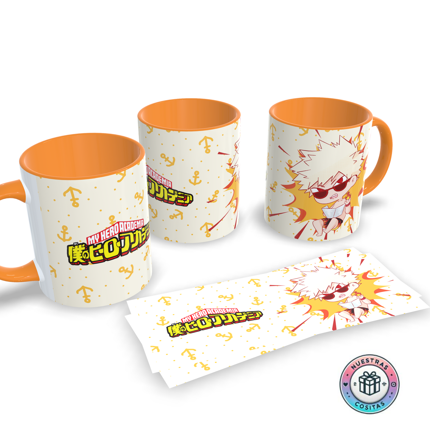 Taza My Hero Academia Bakugou Chibi – Diseño explosivo estilo verano