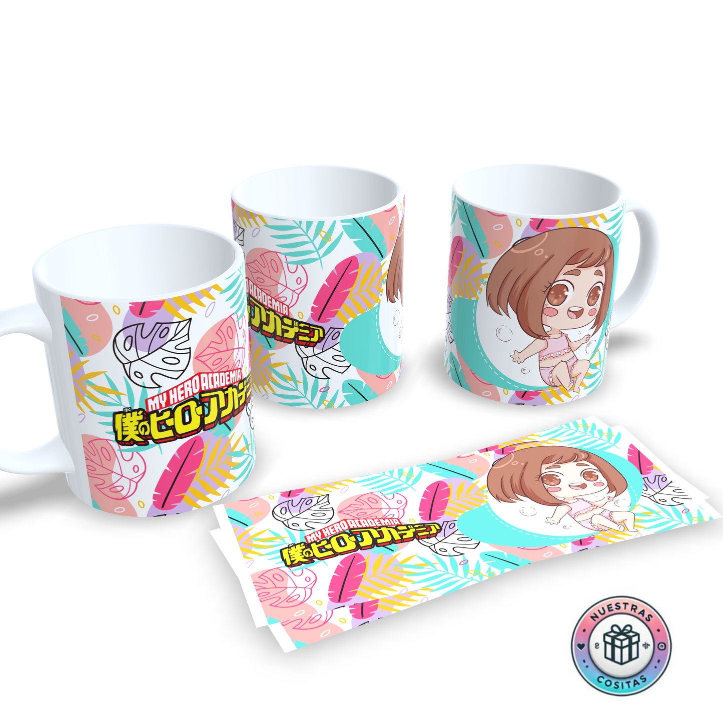 Taza My Hero Academia Uraraka Chibi – Diseño tropical pastel