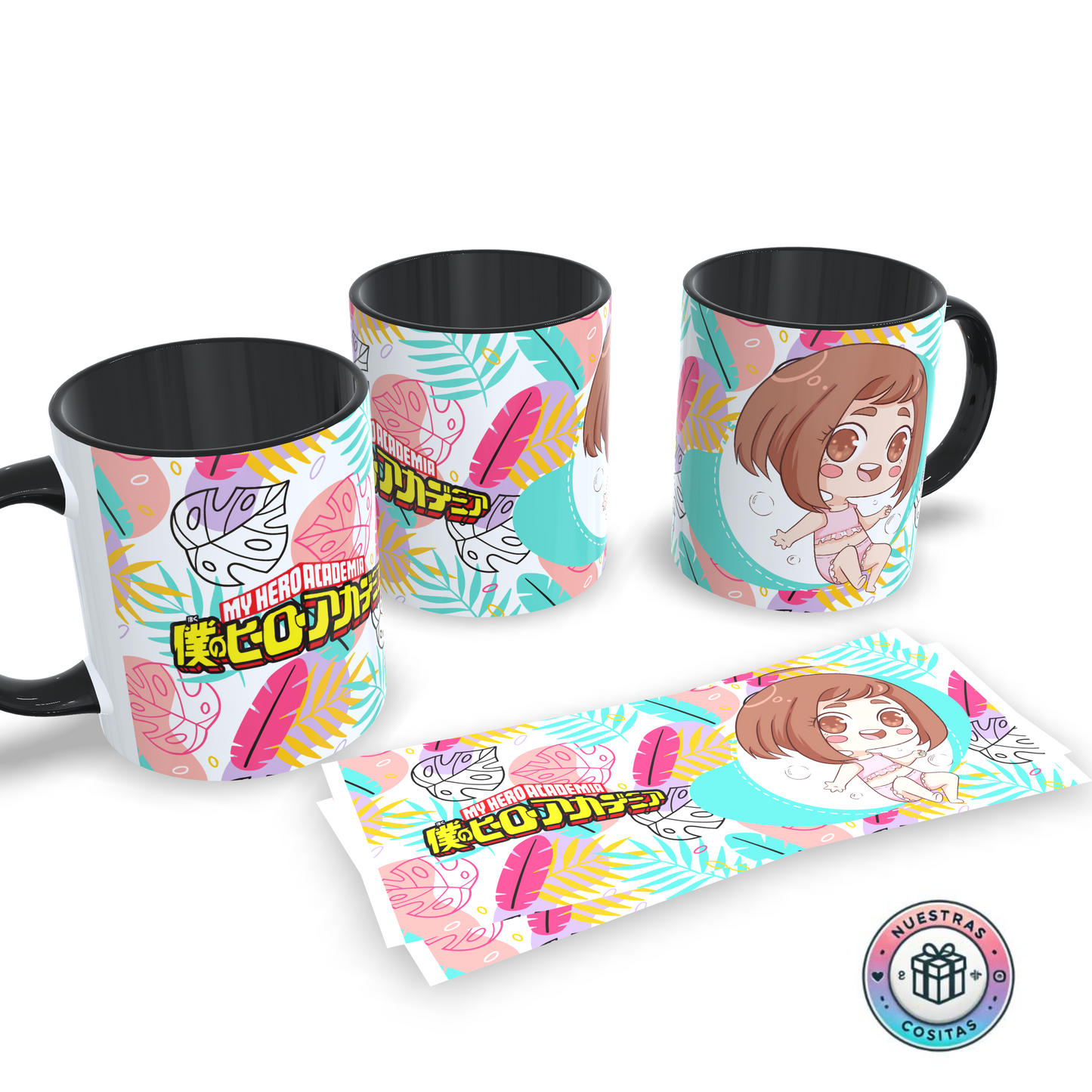Taza My Hero Academia Uraraka Chibi – Diseño tropical pastel