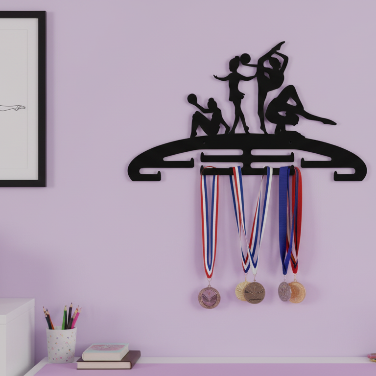 Medallero de Gimnasia Artística de Madera – Soporte para Medallas de 39 cm