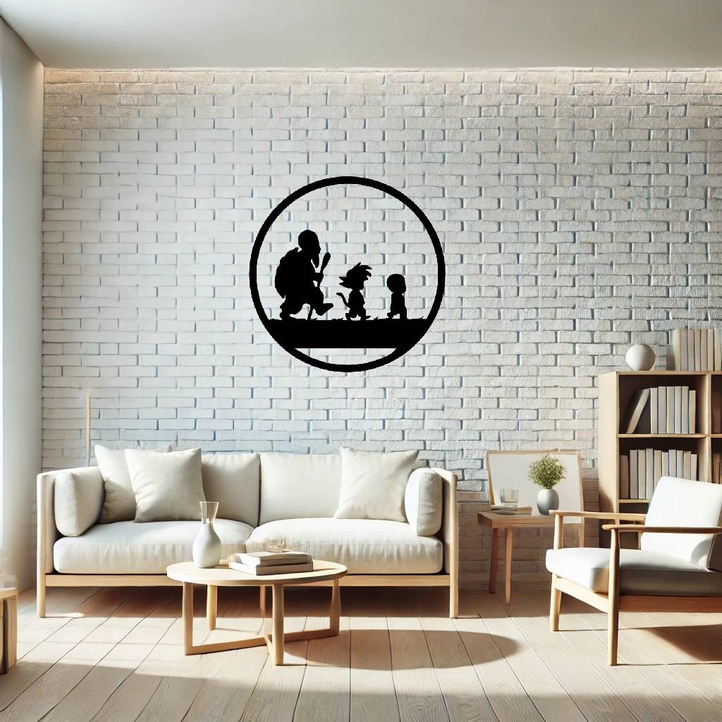 Wall art cuadro de Dragon Ball (Goku, Krillin y Maestro Roshi) hecho en madera