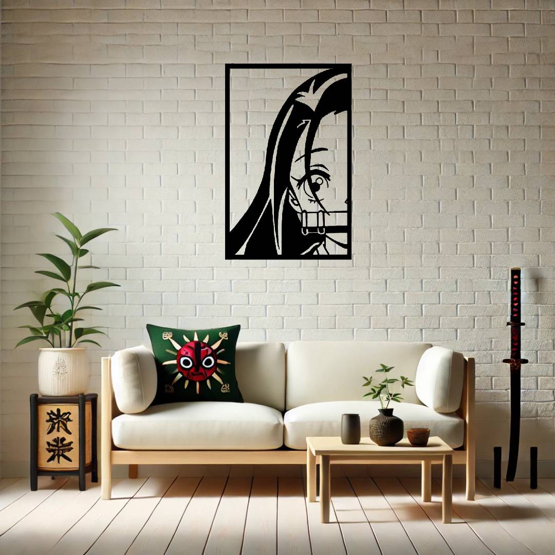 Cuadro Wall art de Nezuko (Demon Slayer) hecho con madera