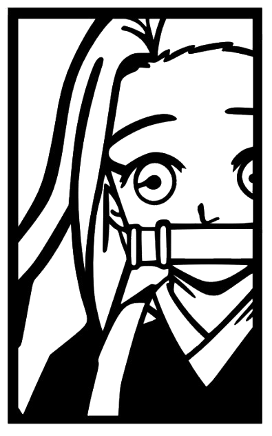 Wall art Nezuko Kamado. Cuadro de Nezuko hecho en Madera.