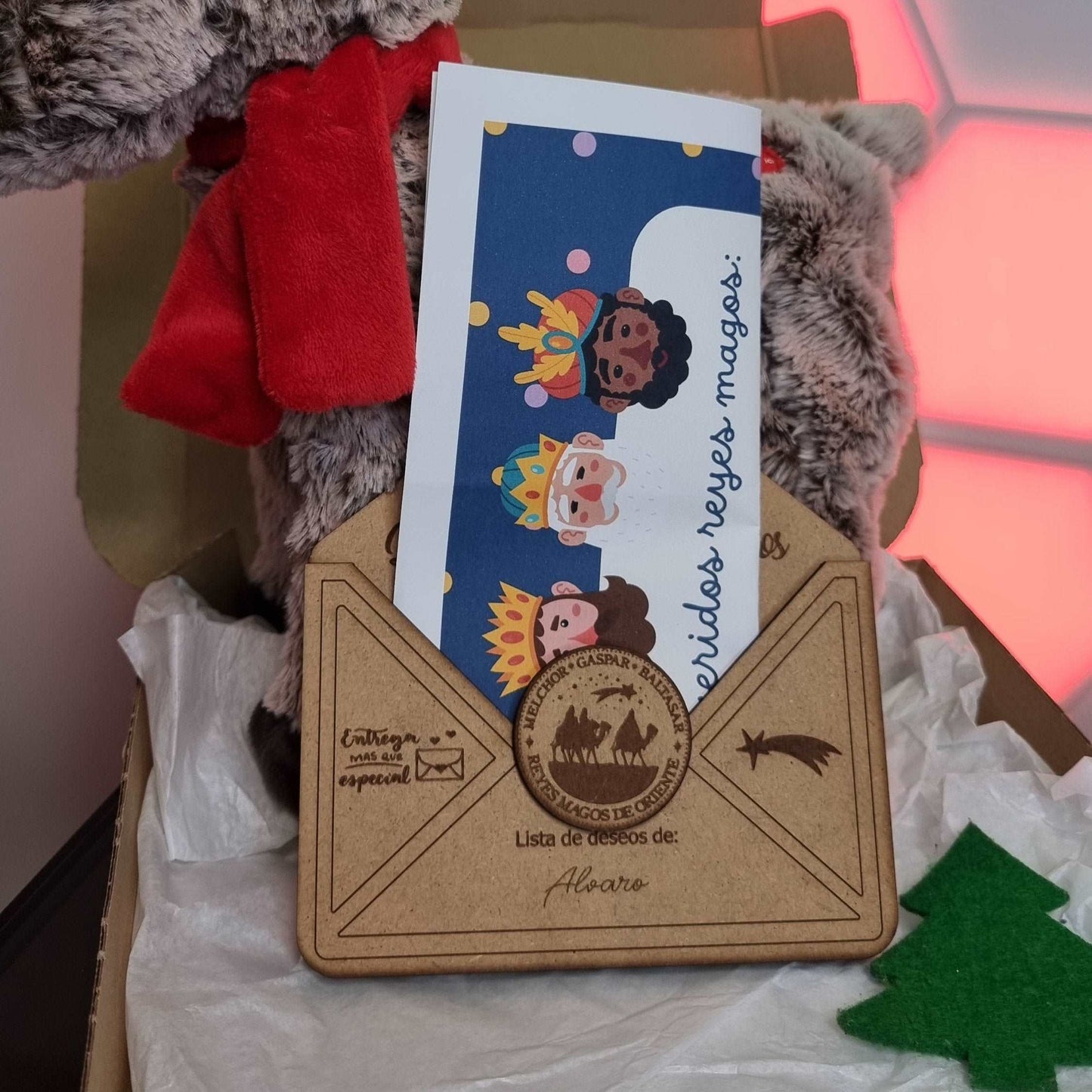 Reyes magos carta madera